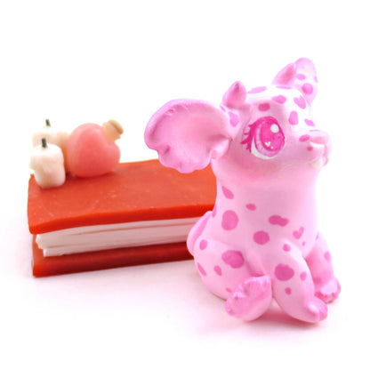 Love Potion Familiar Goblin Puppy Figurine - Polymer Clay Animals Valentine Collection