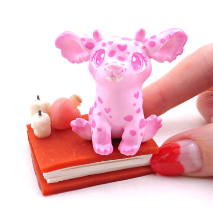 Love Potion Familiar Goblin Puppy Figurine - Polymer Clay Animals Valentine Collection