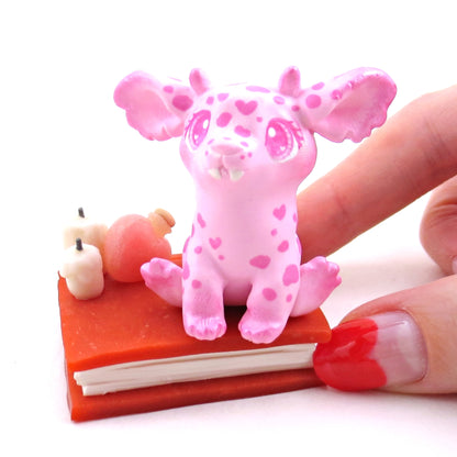 Love Potion Familiar Goblin Puppy Figurine - Polymer Clay Animals Valentine Collection