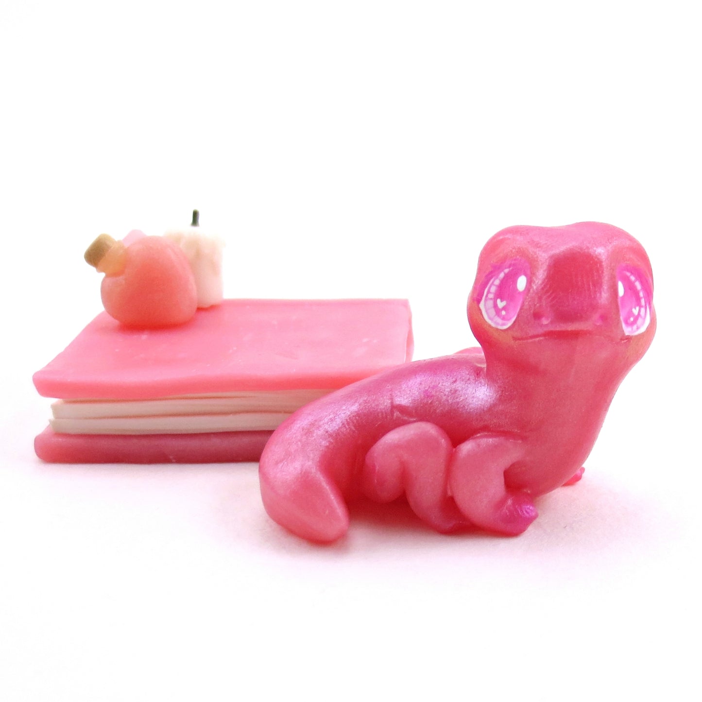 Love Potion Familiar Newt Figurine - Polymer Clay Animals Valentine Collection