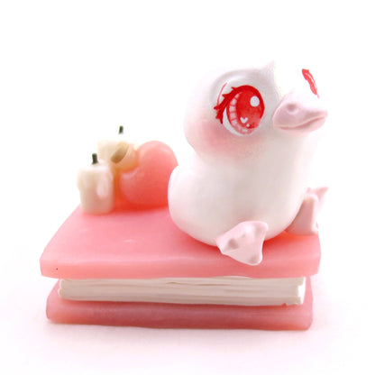 Love Potion Familiar Albino Crow Figurine - Polymer Clay Animals Valentine Collection