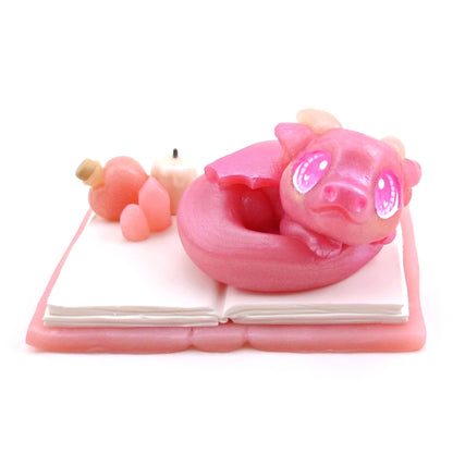 Love Potion Familiar Baby Dragon Figurine - Polymer Clay Animals Valentine Collection