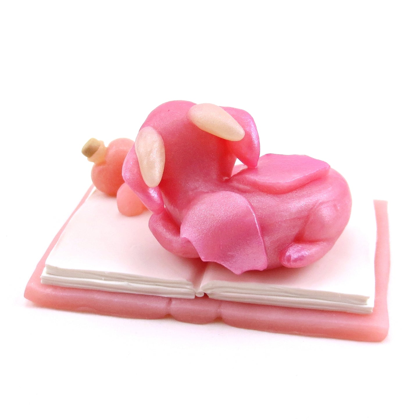 Love Potion Familiar Baby Dragon Figurine - Polymer Clay Animals Valentine Collection