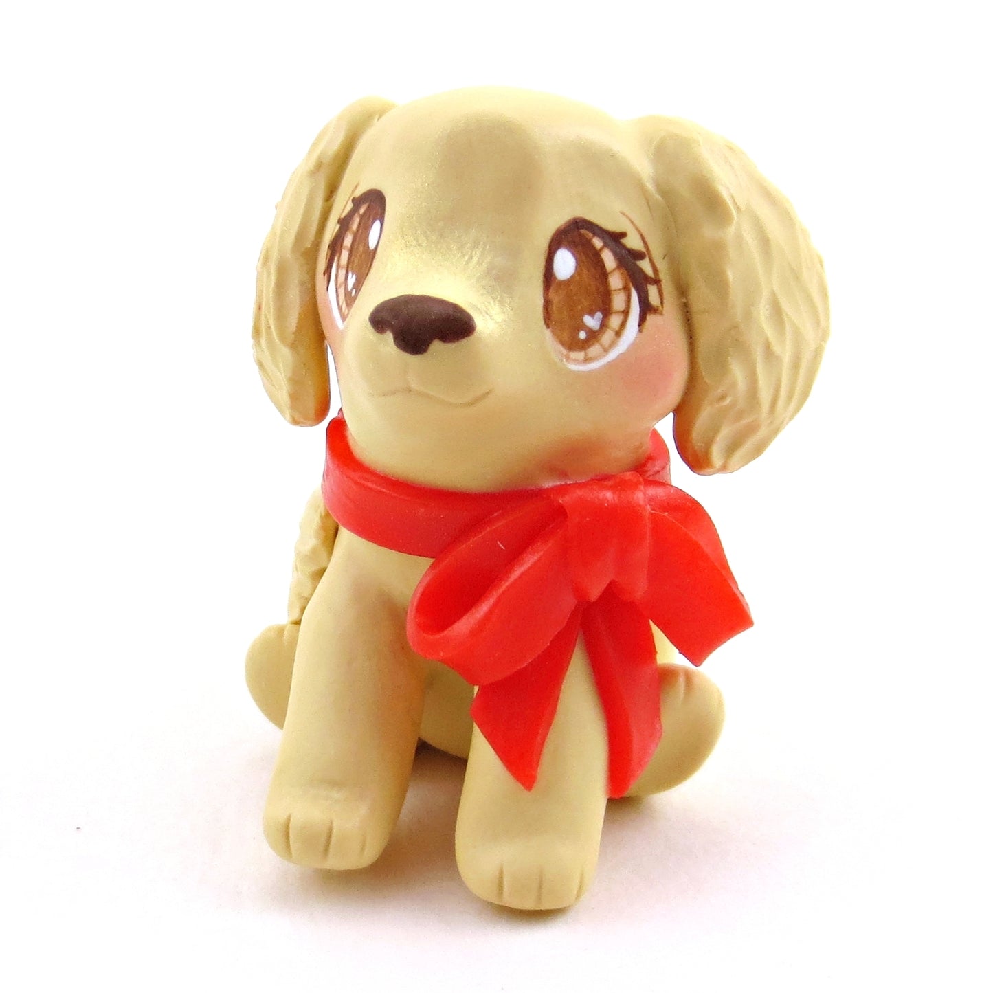 Golden Retriever Puppy Dog Figurine - Polymer Clay Animals Valentine Collection