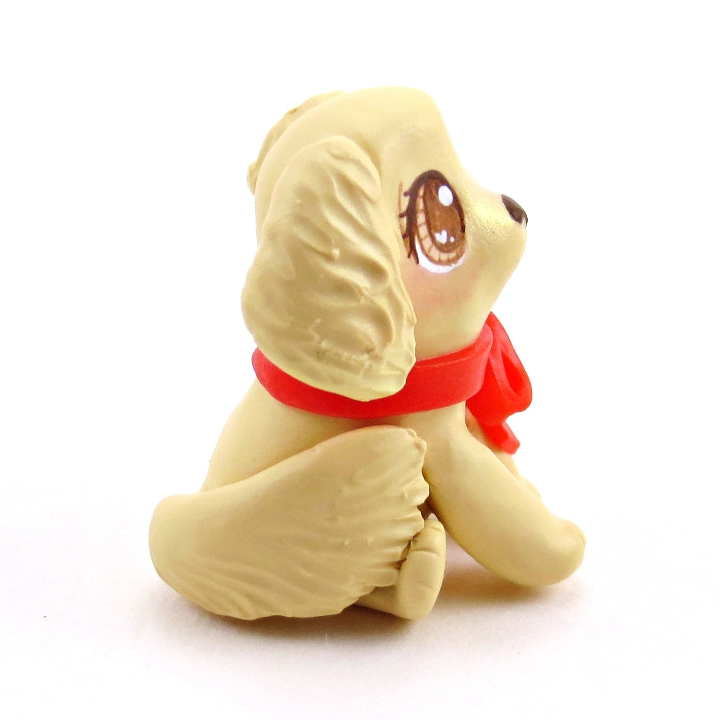 Golden Retriever Puppy Dog Figurine - Polymer Clay Animals Valentine Collection