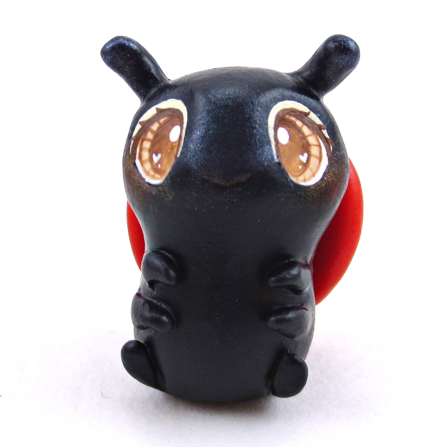 Brown-Eyed Ladybug Figurine - Polymer Clay Animals Valentine Collection