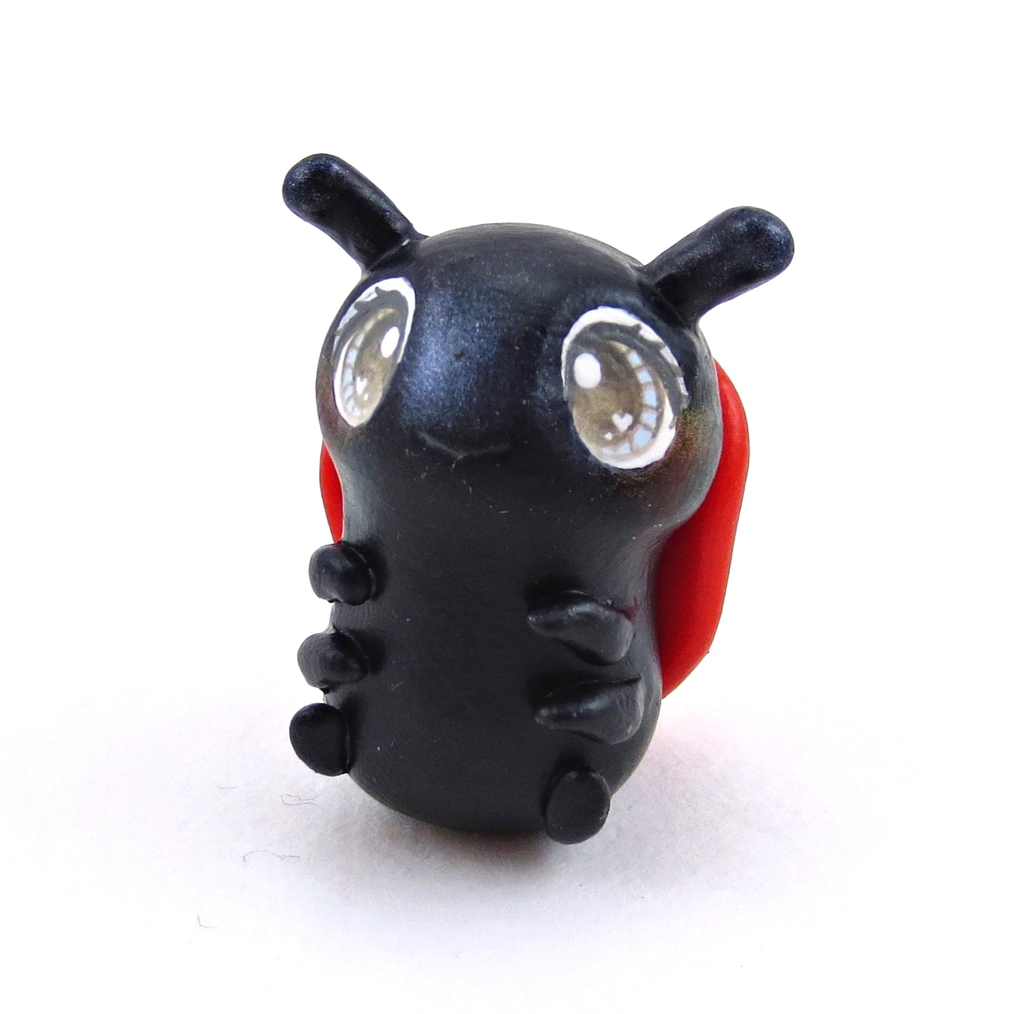 Blue/Grey-Eyed Ladybug Figurine - Polymer Clay Animals Valentine Collection