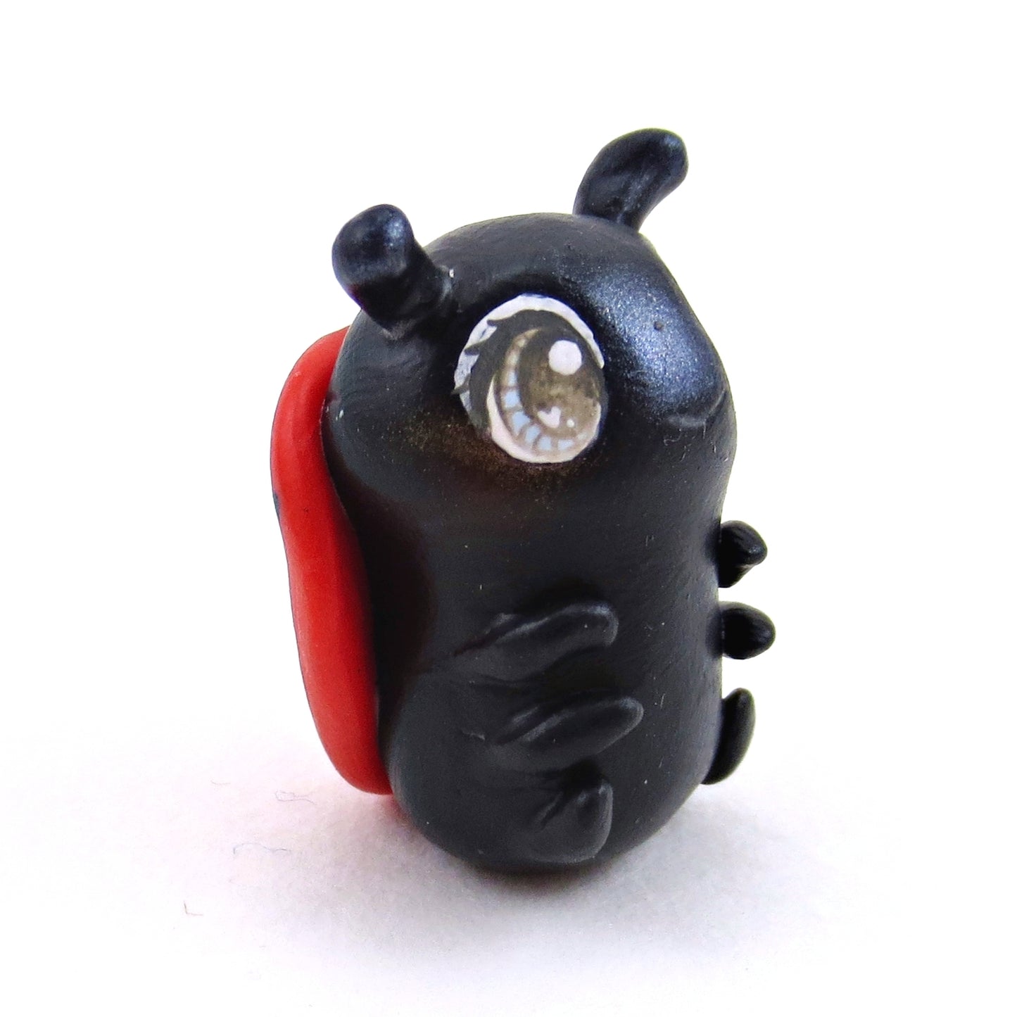 Blue/Grey-Eyed Ladybug Figurine - Polymer Clay Animals Valentine Collection