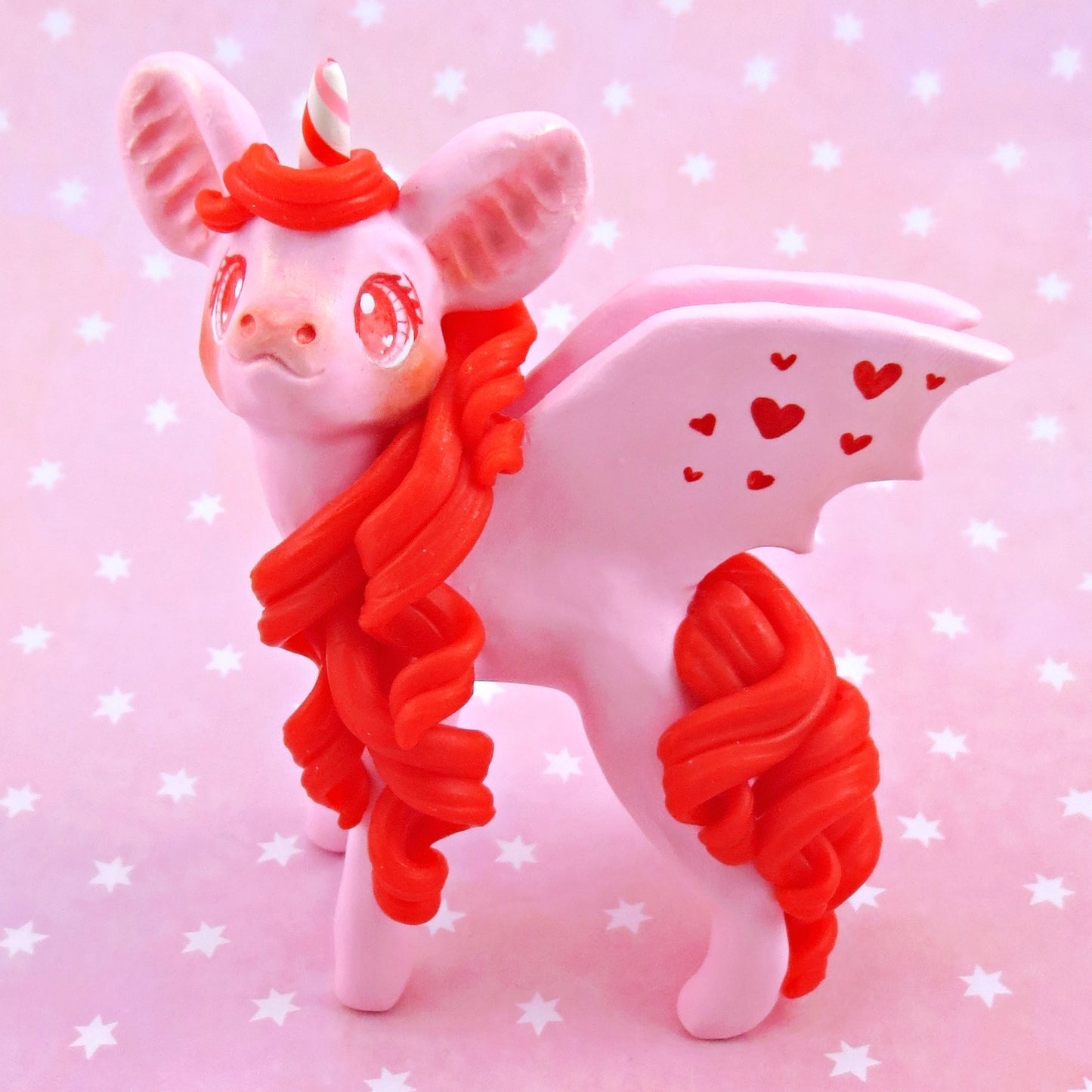 "Valenween" Baticorn Figurine - Polymer Clay Animals Valentine Collection