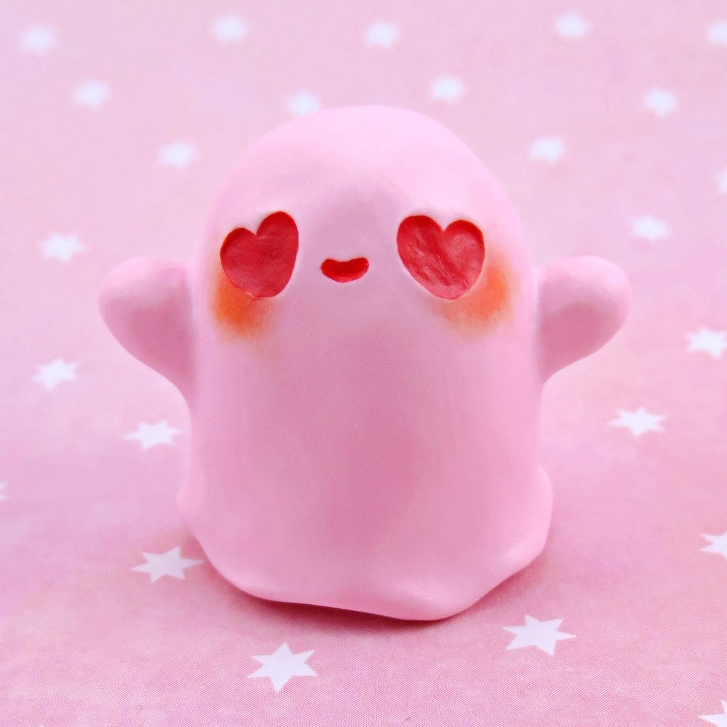 "Valenween" Little Ghostie Figurine - Polymer Clay Animals Valentine Collection