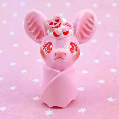 "Valenween" Dessert Bat Figurine - Polymer Clay Animals Valentine Collection