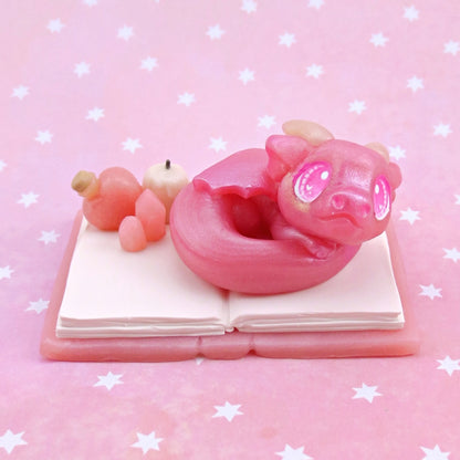 Love Potion Familiar Baby Dragon Figurine - Polymer Clay Animals Valentine Collection