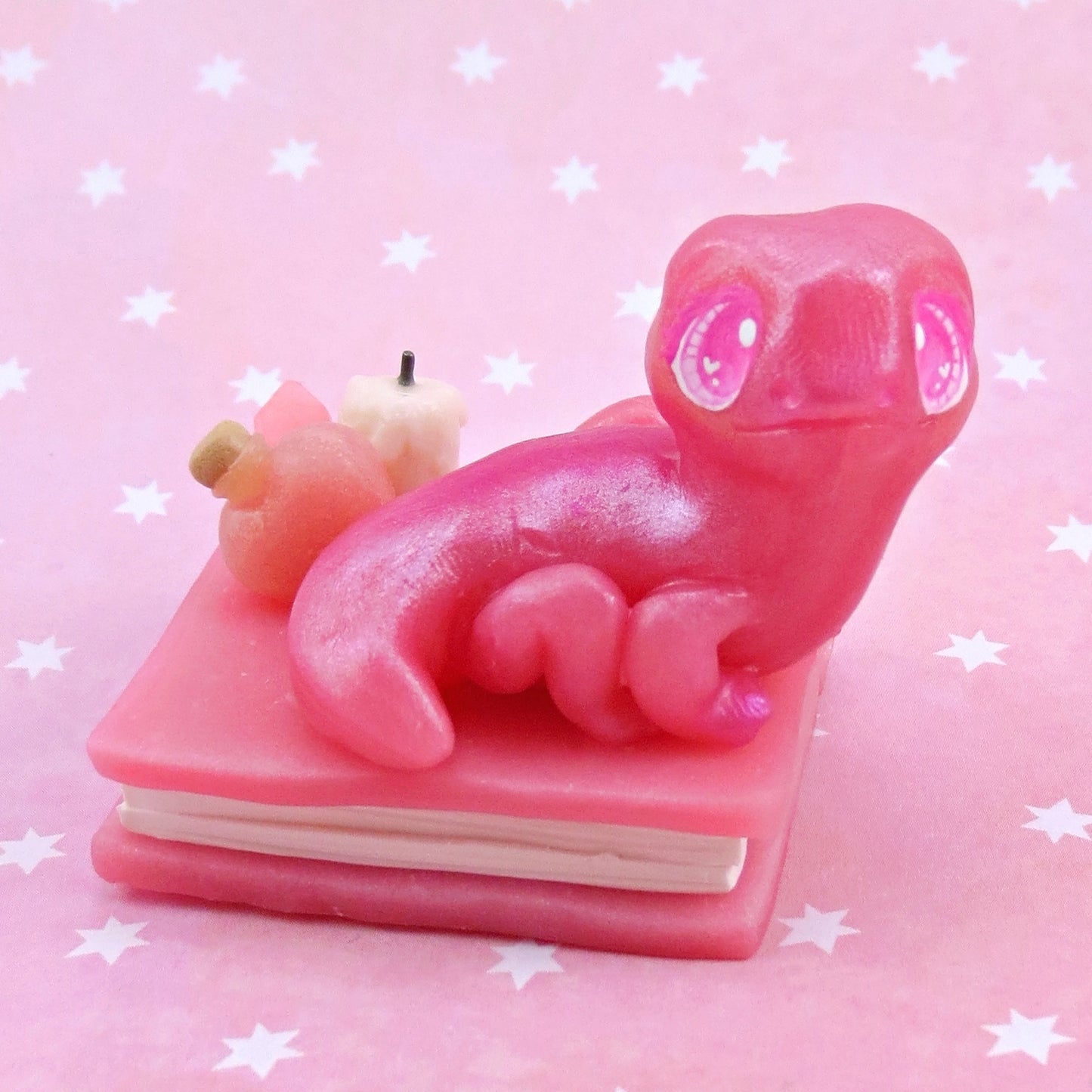 Love Potion Familiar Newt Figurine - Polymer Clay Animals Valentine Collection