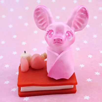 Love Potion Familiar Bat Figurine - Polymer Clay Animals Valentine Collection