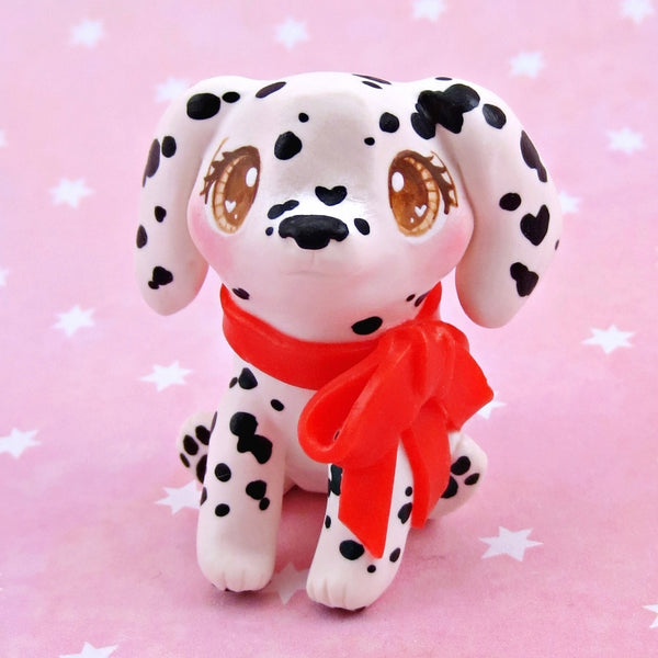 Dalmatian Puppy Dog Figurine - Polymer Clay Animals Valentine Collection