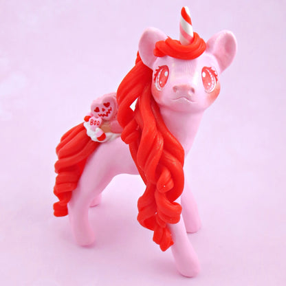 "Valenween" Dessert Unicorn Figurine - Polymer Clay Animals Valentine Collection