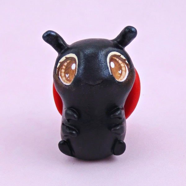 Brown-Eyed Ladybug Figurine - Polymer Clay Animals Valentine Collection
